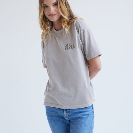 Jesus Saves Taupe Unisex Tee