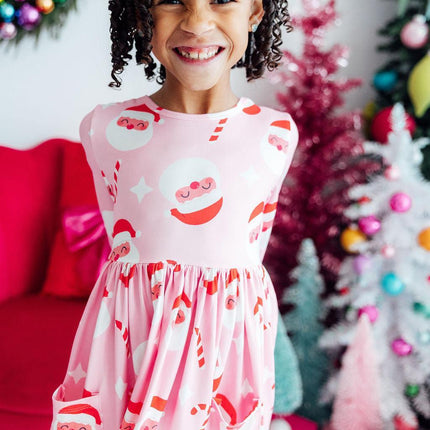 Jingle Bells 3/4 Sleeve Pocket Twirl Dress