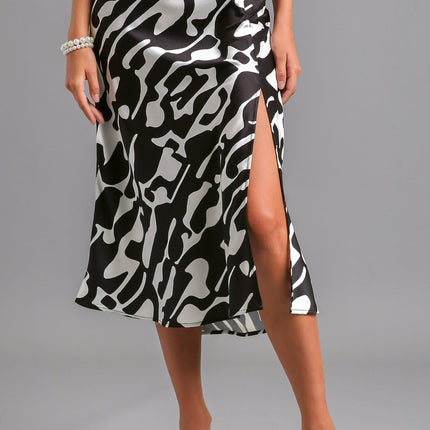 Black & White Mixed Media Skirt