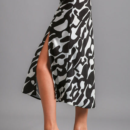 Black & White Mixed Media Skirt