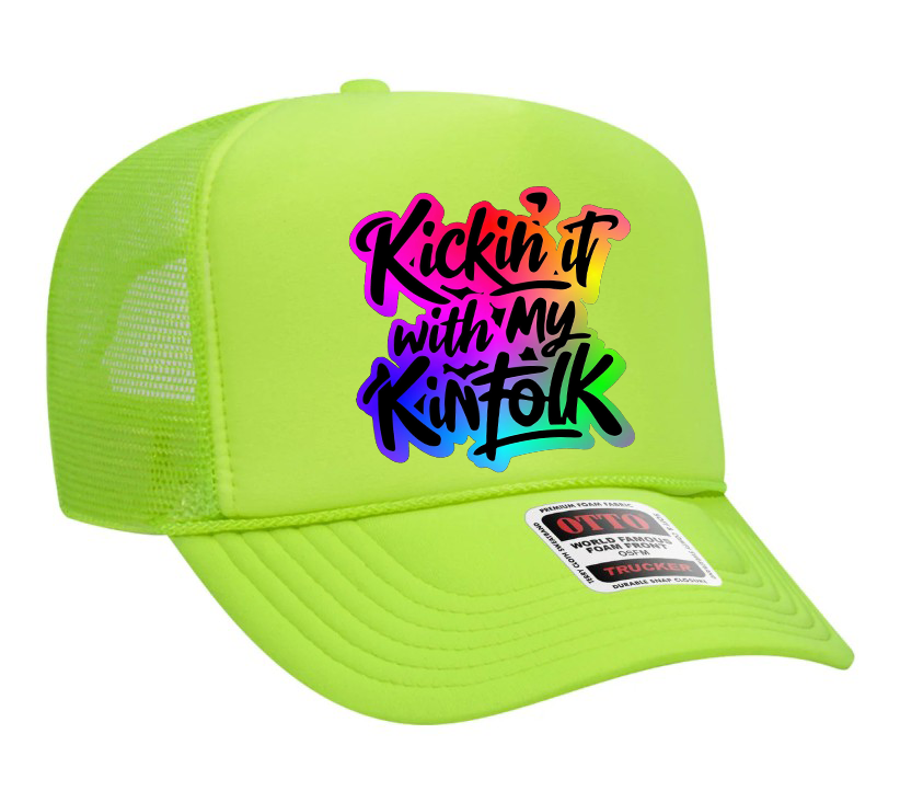 Kickin It With My Kinfolk Adult Otto Foam Trucker Hat