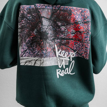 Keep It Real Embroidered Oversized Sweatshirt - Soft Brushed 3-Ply Fabric