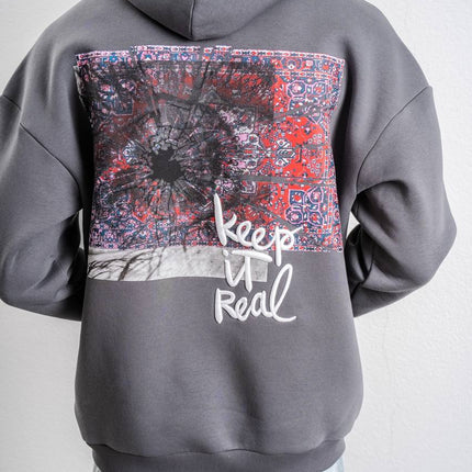 Keep It Real Embroidered Oversized Sweatshirt - Soft Brushed 3-Ply Fabric