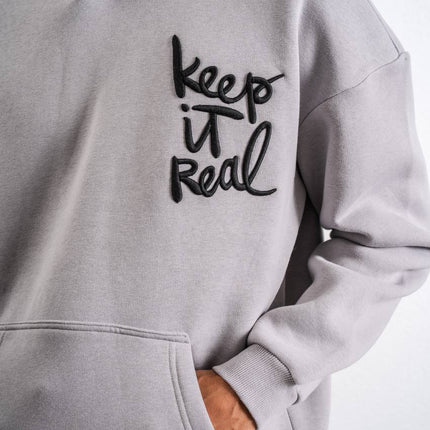 Keep It Real Embroidered Oversized Sweatshirt - Soft Brushed 3-Ply Fabric