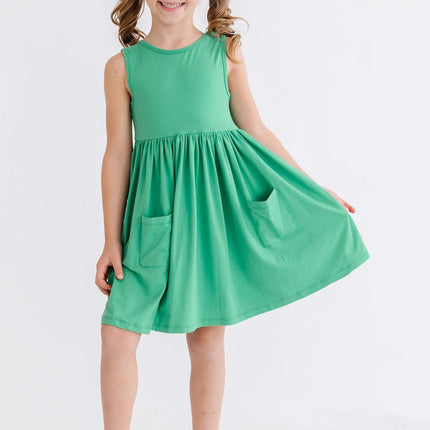 Kelly Green Tank Pocket Twirl Dress