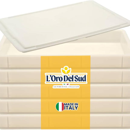 L'Oro Del Sud, 5 Dough Proofing Box Trays with 1 Lid, White, 6 Pack