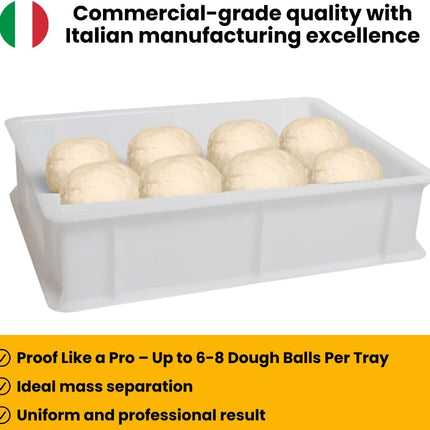 L'Oro Del Sud Dough Proofing Box – 2 Pack with Lid, White | Professional Pizza Dough Fermentation Tray Made in Italy
