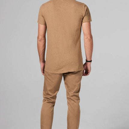 Men's Linen Blend Crew Neck Tee