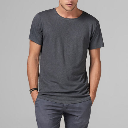 Men's Linen Blend Crew Neck Tee