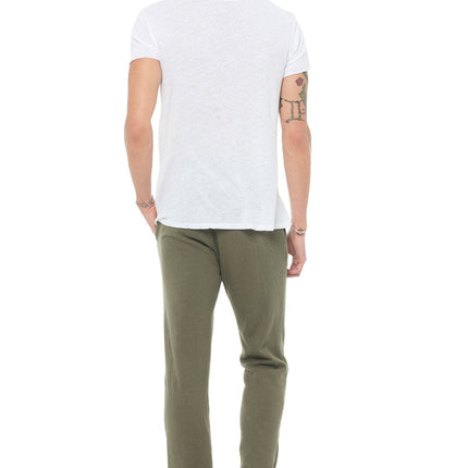 Men's Linen Blend Crew Neck Tee