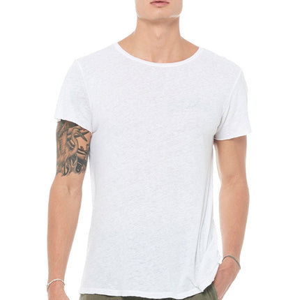 Men's Linen Blend Crew Neck Tee