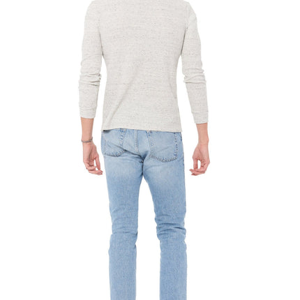Men's Novelty Texture Long Sleeve Pullover
