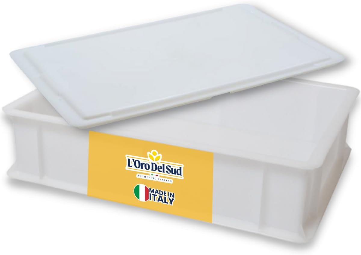 L'Oro Del Sud Dough Proofing Box with Lid (1 Box + 1 Lid) White – Italian Made Professional Quality