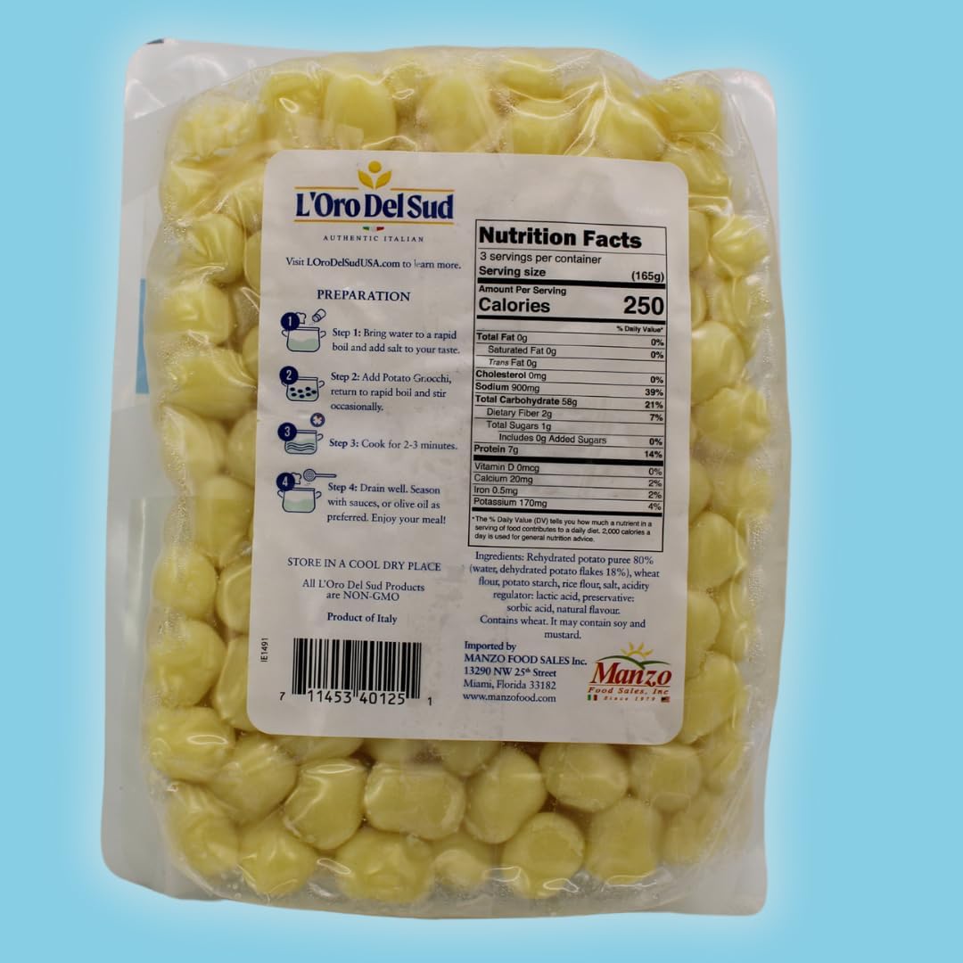 SALE! L'Oro Del Sud, Mini Potato Gnocchi (12 Pack x 1 lb)
