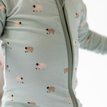 Lamb Bamboo Convertible Footed Onesie