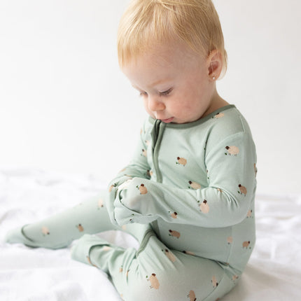 Lamb Bamboo Convertible Footed Onesie