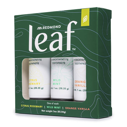 Leaf Toothpaste Variety Pack (3 Count, 1 oz Tube of each flavor)