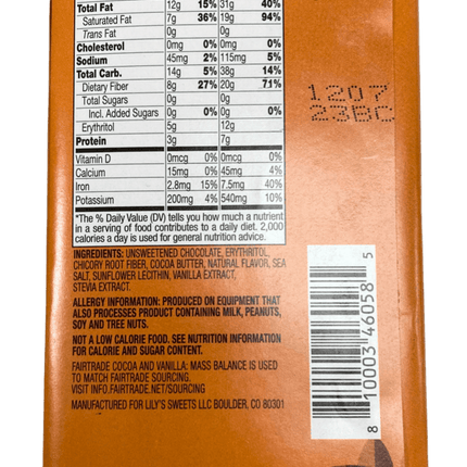 Chocolate Bars, Dark, Stevia Sweetened, Lily's