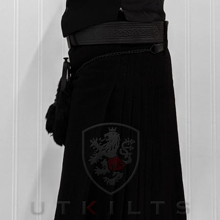 Traditional Kilt - Premium Wool, Solid Black