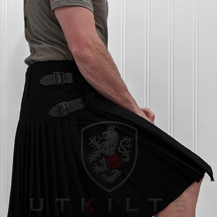 Traditional Kilt - Premium Wool, Solid Black