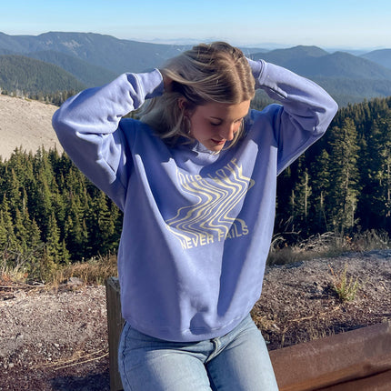 Love Never Fails Blue Unisex Crewneck
