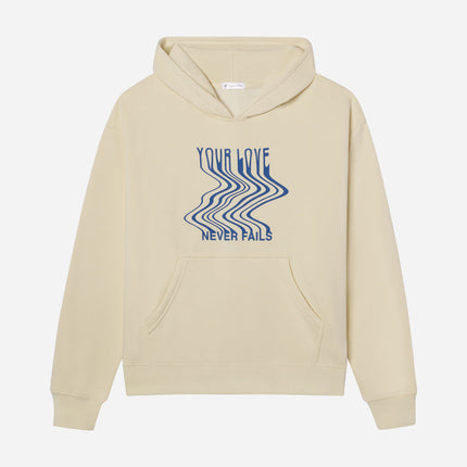 Love Never Fails Cream Unisex Hoodie