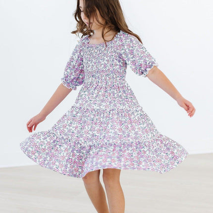 Lovely Lavender Smocked Ruffle Dress