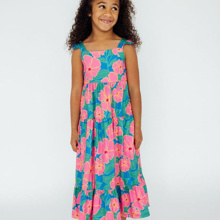 Luau Floral Ruffle Maxi Dress