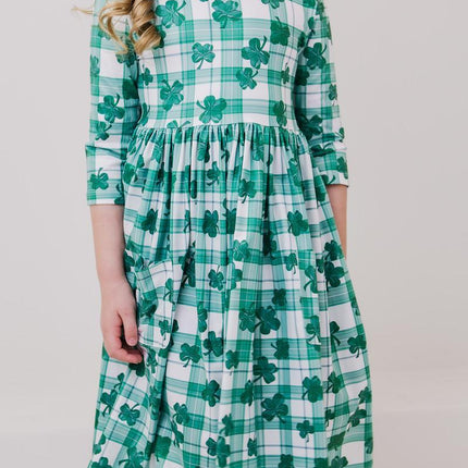SALE Lucky One 3/4 Sleeve Pocket Twirl Dress