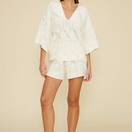 Oversized Knit Top- Cream