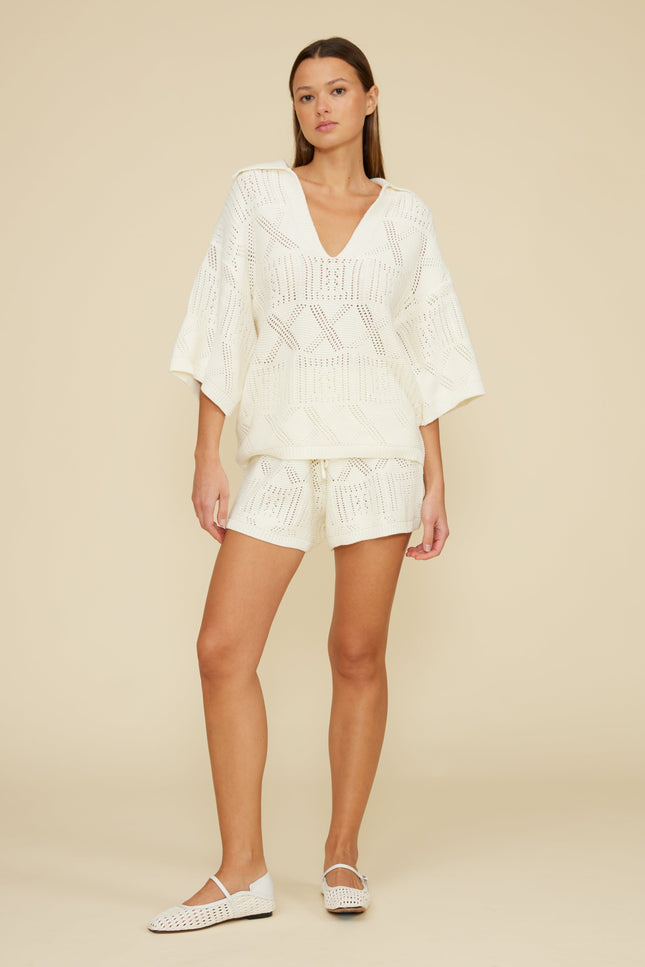 Oversized Knit Top- Cream