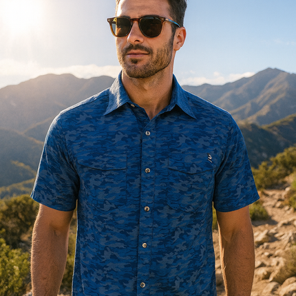 Men's Dot Camo UV Vented Fishing Shirt