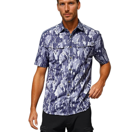 Men's Geo Camo UV Vented Fishing Shirt