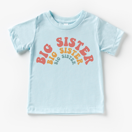 Retro Big Sister Siblings Family Shirt - Sister Tee
