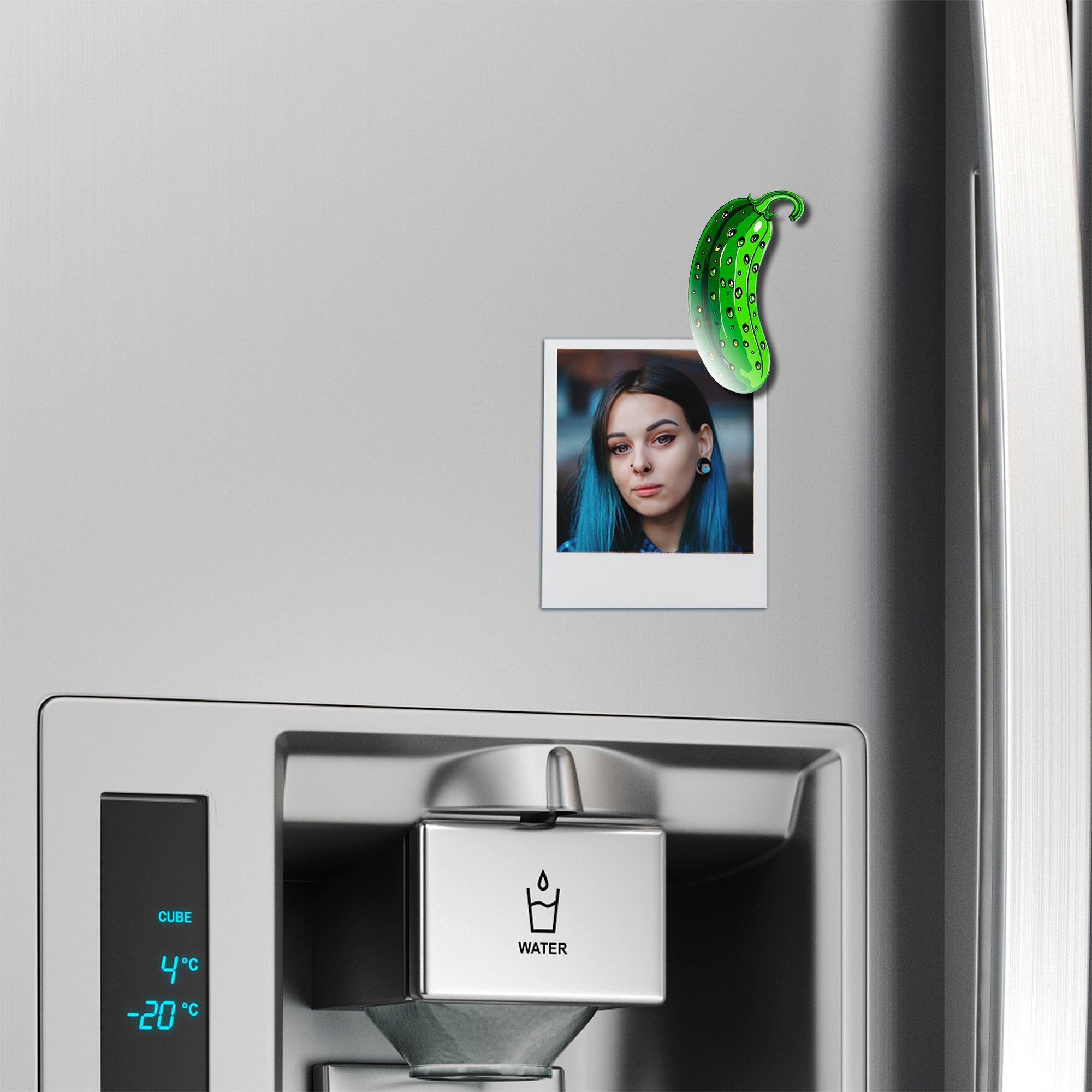 Acrylicious Funky Green Pickle Magnet by Onyx O