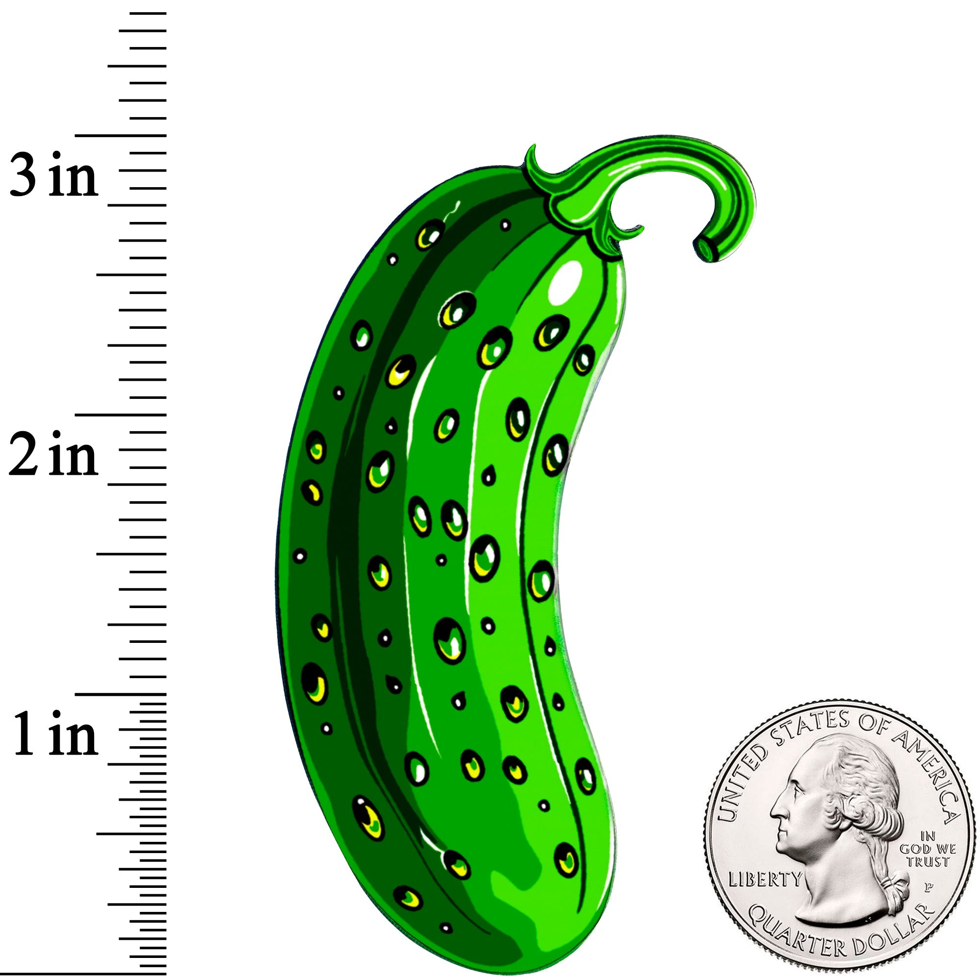 Acrylicious Funky Green Pickle Magnet by Onyx O