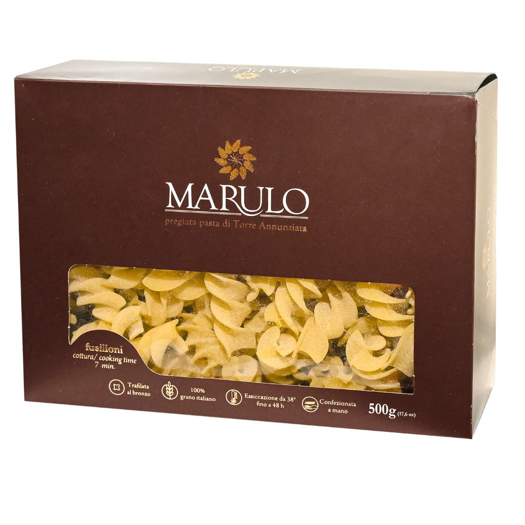 Marulo Fusilloni Italian Artisan Pasta 500g – Bronze Cut Durum Wheat Pasta from Naples, Italy