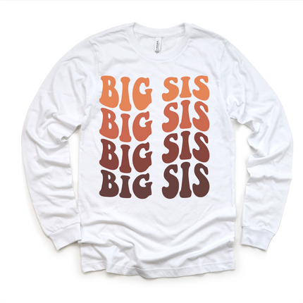 Retro Big Sis Siblings Family Shirt - Sister Tee