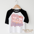 2T Kids / Black/White 3/4 Sleeve Tee