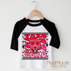 2T Kids / Black/White 3/4 Sleeve Tee