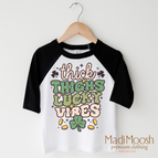 2T Kids / Black/White 3/4 Sleeve Tee