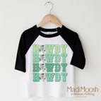 2T Kids / Black/White 3/4 Sleeve Tee