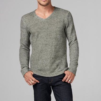Men's Soft Knit Melange V-Neck Sweater
