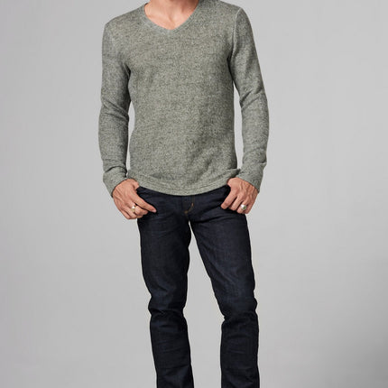 Men's Soft Knit Melange V-Neck Sweater