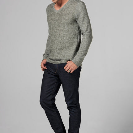 Men's Soft Knit Melange V-Neck Sweater