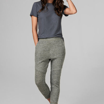 WOMEN'S MELANGE KNIT JOGGER PANT - ARMY