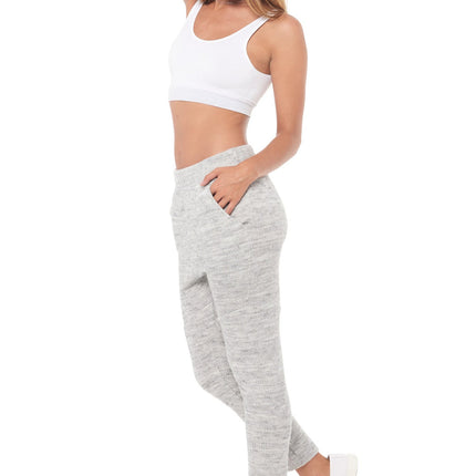 WOMEN'S MELANGE KNIT JOGGER PANT - HEATHER