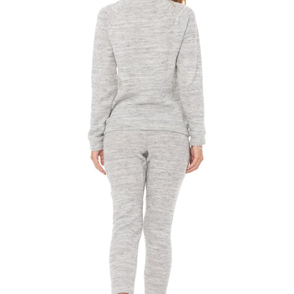 WOMEN'S MELANGE KNIT PULLOVER SWEATSHIRT - HEATHER