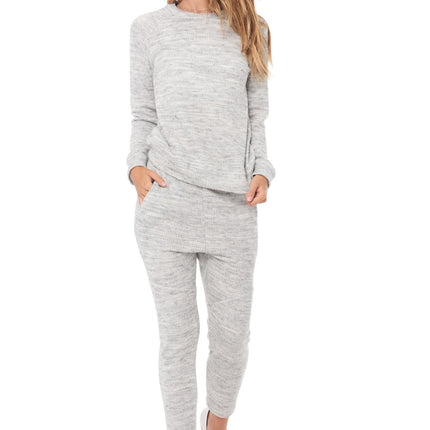 WOMEN'S MELANGE KNIT PULLOVER SWEATSHIRT - HEATHER