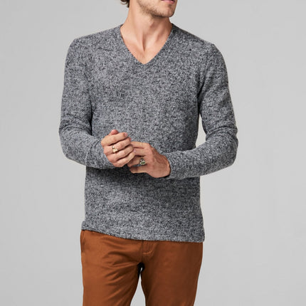 Men's Soft Knit Melange V-Neck Sweater